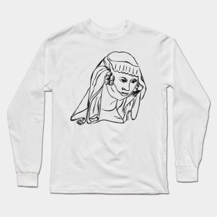 Veiled woman face portrait Long Sleeve T-Shirt